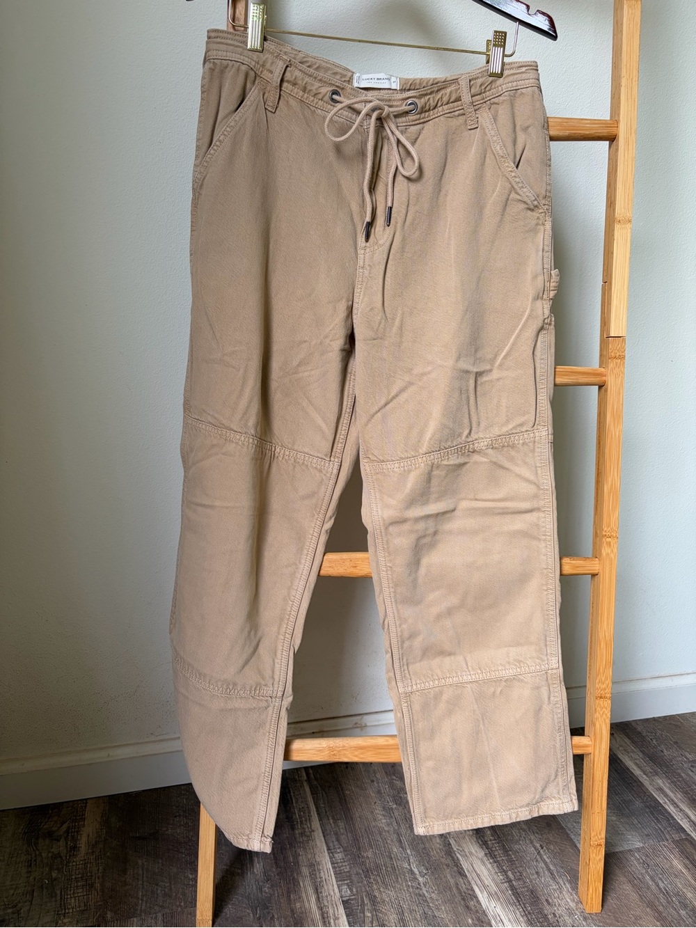 Lucky Brand Tan Cargo Utility Pants with Drawstring Waist